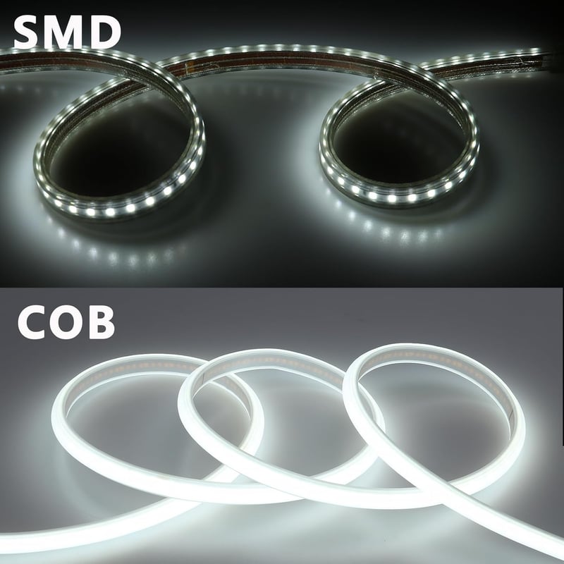 BENLUN 20m-es Vízálló COB LED Szalag, 6000K Hideg Fehér, IP65 Védelemmel, Flexibilis Vágható, 220V-os, Transzformátor Nélküli, Dugóval, Épít