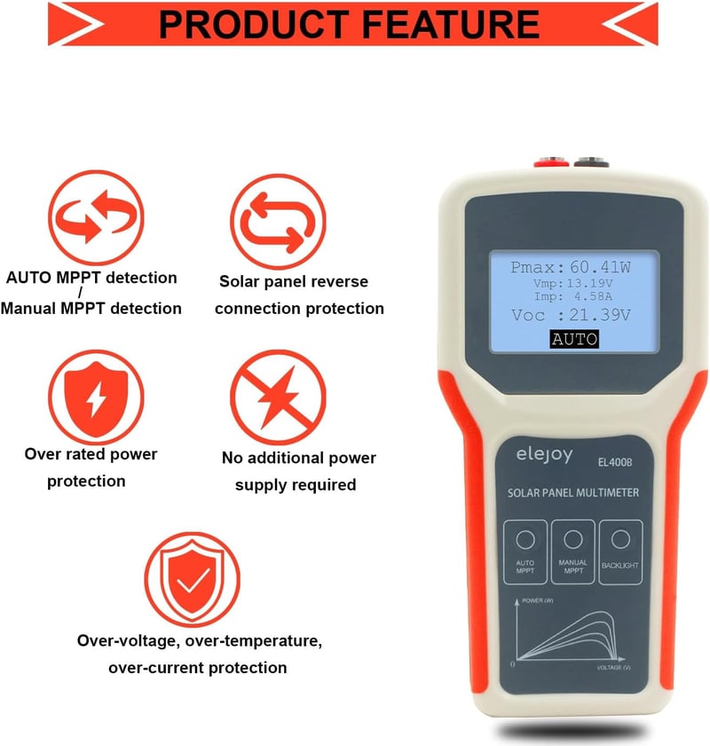 SolaMr 400W napelem teszter - Intelligens MPPT multimeter napelemekhez