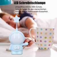 Űrhajós Éjjeli Lámpa -Rózsaszín  - Szabályozható Fényerejű Asztali Világítás, Űrhajós Figura Dekoráció, USB Tölthető, Gyerekszobába 6