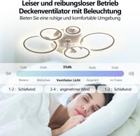MiiR LED Mennyezeti Ventilátor Világítással - 145W, 3 Színhőmérséklet, 6 Sebesség, Távirányítóval és Applikációval, Fehér, Hálószobába, Napp 5