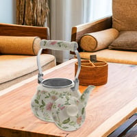 BESTonZON Vintage Teáskanna - Fehér Zománcozott Vízforraló Indukciós Főzőlapra - Retro Stílusú Hordozható Teafőző 730g 4