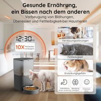 WOPET 4L WiFi Automata Macska Etető - Applikációs Vezérlés, Lassú Etetés, Hangfelvétel, Napi 1-10 Étkezés Macskáknak és Kutyáknak 3