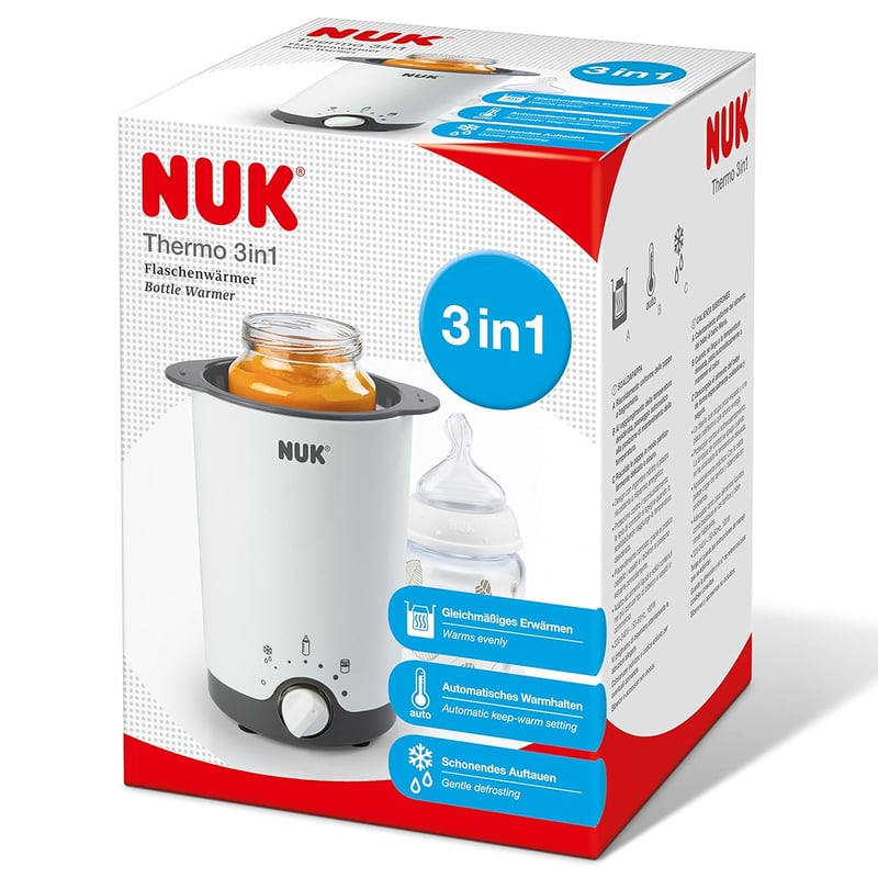 NUK Thermo 3-in-1 cumisüveg melegítő - Biztonságos és gyors melegítés, kiolvasztás és melegen tartás cumisüvegekhez és bébiételes üvegekhez