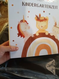 Biblioraft cu inele OLGS pentru copii, colecția „Kindergartenzeit Boho”, format DIN A4, curcubeu — șifonat la exterior și la interior (stare: vezi imaginea nr. 2) 3