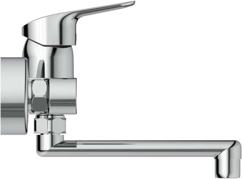 Ideal Standard Ceraflex Fali Konyhai Csaptelep, 200 mm Kifolyócsővel, Króm, Forgatható, S-Csatlakozás, Víztakarékos Rendszerrel, 38 mm Állít