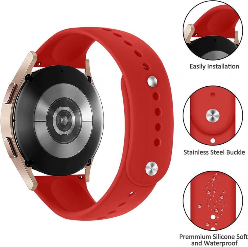 Samsung Galaxy Watch 3 Piros Szilikon Szíj - Gear S3 Kompatibilis