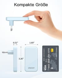 Zinooy 35W USB-C Gyorstöltő Adapter 2 Portos Lapos Kialakítással - iPhone 15/14/13, Samsung Galaxy S24/23, iPad, Xiaomi Kompatibilis 3