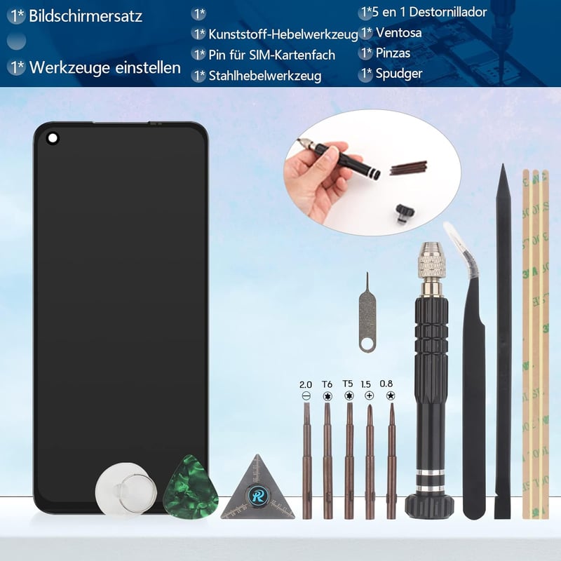RongZy LCD Kijelző Oppo A72 5G/A73 5G/A53 5G Telefonokhoz - Érintőképernyős Digitalizáló Csereképernyő Szerelőkészlettel, Fekete