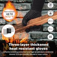SPGOOD 800 fokos hőálló grillkesztyű, fekete, L/XXL méret 3