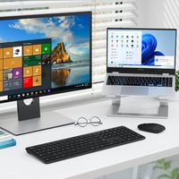 OMOTON vezeték nélküli AZERTY billentyűzet, ultravékony, numerikus blokkal, Windows kompatibilis 9