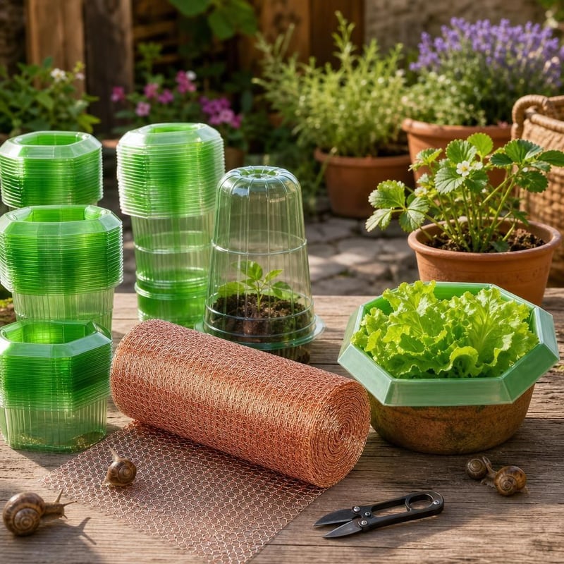 Sada ochrany proti slimákom: 20x krúžok + 12m medená páska + ochranný kryt