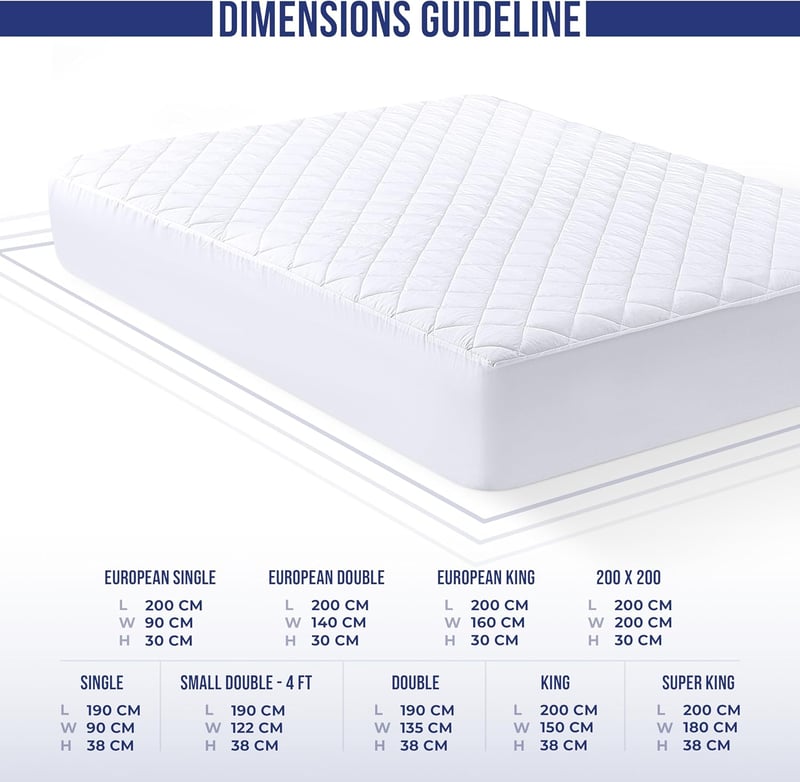 Utopia Bedding Fehér Steppelt Matracvédő 90x190 cm - Mély Zsebes, 38 cm-ig Nyújtható