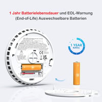 Andyssey GS558D Okos Füstérzékelő WiFi-vel, Mágneses Tartóval - Hálózatba Köthető Tűzjelző Fotoelektromos Érzékelővel, DIN EN14604  4