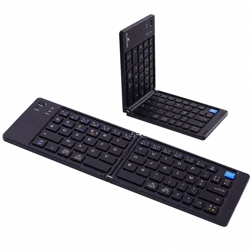 Bluestork KB Mini Fold összecsukható Bluetooth billentyűzet - fekete — töltőkábel nélkül (állapot: lásd a 2. képet)