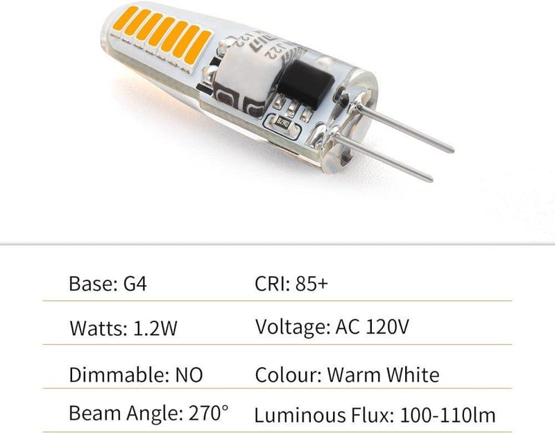 SHUNFA G4 LED Izzó 10db - Energiatakarékos 1.2W Meleg Fehér Fény