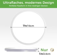 zemty LED Mennyezeti Lámpa Mozgásérzékelővel, 18 cm, 15W, 3 Színhőmérséklet, 1800 Lumen, Lapos Kerek Lámpatest Fürdőszobába, Konyhába, Folyo 5