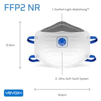 VEVOX FFP2 Légzésvédő Maszk 10db - Szelepes, Porvédő, Kényelmes Tömítéssel 4