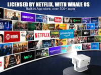 Alwtniet L018 NTV Android 13 Projektor 4K Netflix Támogatással, 400 ANSI Fényerő, WiFi, Bluetooth, Autofókusz, Hordozható Házimozi Vetítő Ha 6
