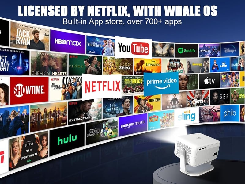 Alwtniet L018 NTV Android 13 Projektor 4K Netflix Támogatással, 400 ANSI Fényerő, WiFi, Bluetooth, Autofókusz, Hordozható Házimozi Vetítő Ha
