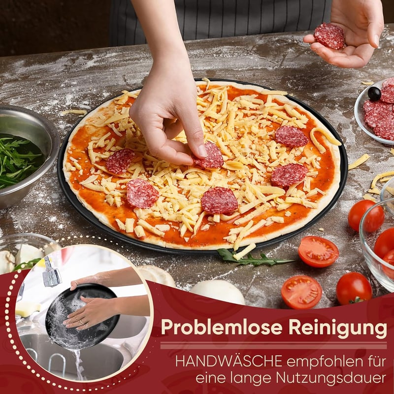 HaWare 30 cm-es tapadásmentes kerek pizzasütő tálca, 2 darabos szett