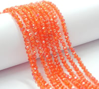 Cseh kristály üveggyöngyök - Narancssárga AB, 4x3 mm - Csiszolt rondell 6