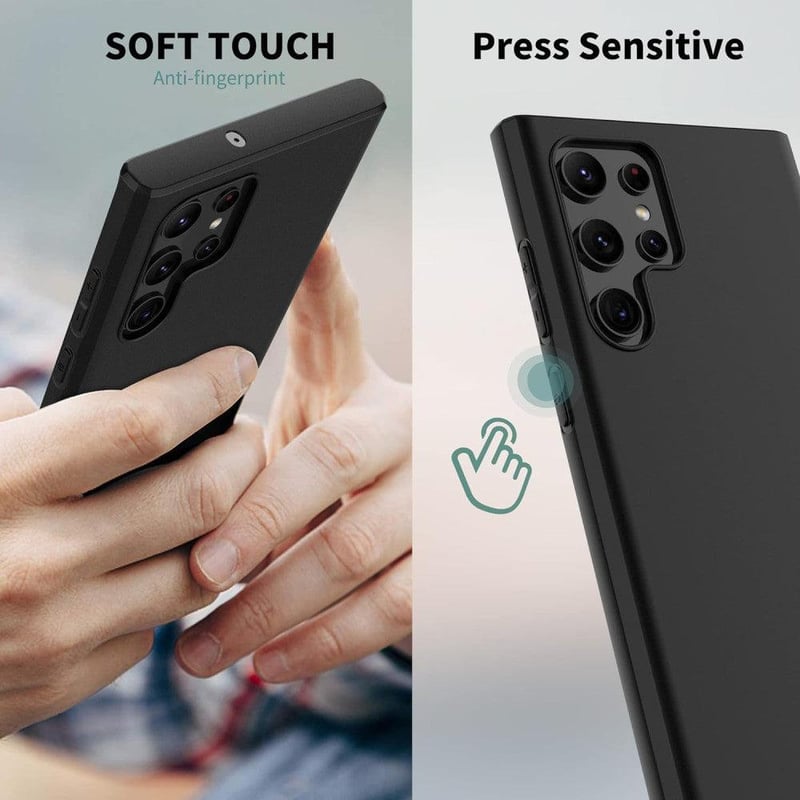 Samsung Galaxy S22 Ultra 5G Vékony Fekete TPU Védőtok