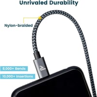 RAMPOW 1m-es Micro USB gyorstöltő kábel, 2db szürke - Felújított 2