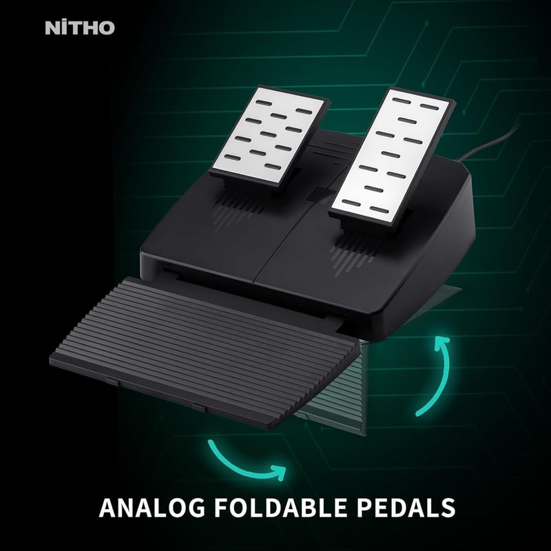 NITHO Drive Pro ONE Versenyszimulátor Kormány Pedálokkal és Váltóval, 270 Fokos Holtpont Nélküli PC Játékkormány Windows Szimulációs Játékok - Drive Pro ONE PC