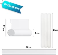 HIZH Öntapadós Ajtószigetelő 94 cm - Hangszigetelő, Huzatgátló, Időjárásálló Ajtótömítés Alulra, Energiatakarékos Ajtóseprű (Fehér) 3