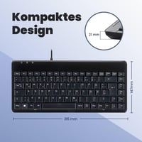 Perixx PERIBOARD-409 U Mini USB billentyűzet - Kompakt német QWERTZ - Vezetékes, zongoralakk 2