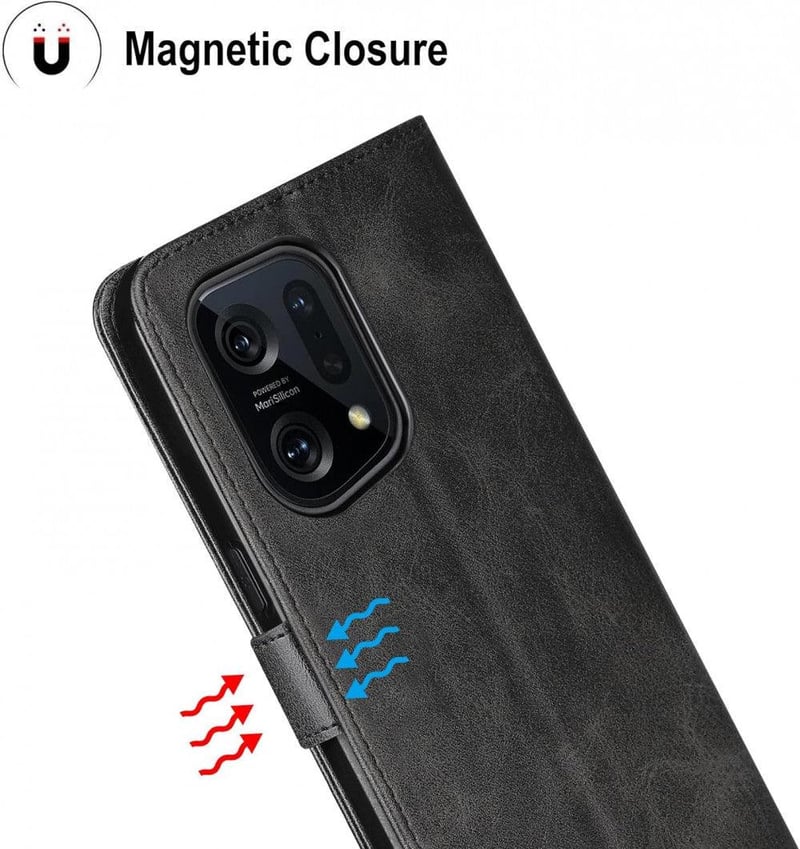 Oppo Find X5 5G PU bőr tok 3 kártyatartóval - Cresee
