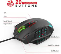 Redragon M908 IMPACT Lézeres Gamer Egér - 12400 DPI, 18 Programozható Gomb, RGB LED Világítás, USB Vezetékes, PC/Mac Kompatibilis 4