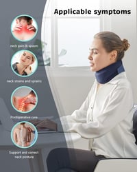 BLABOK Nyaki Gallér Fájdalomcsillapításra - Puha Habszivacs Nyakrögzítő Alváshoz, Stabil Tartás, Gerincnyomás Enyhítés, S Méret, Sötétkék 3