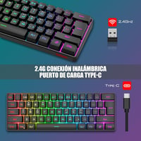 RedThunder K62 Mechanikus Gamer Billentyűzet és Egér Szett, 60% Kompakt RGB Háttérvilágítás, 7200 DPI Precíziós Egér, 62 Anti-Ghosting Gomb, 3