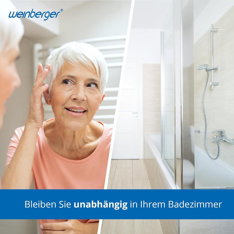 Weinberger Fürdőkád Ülőke Háttámlával, 150 kg Teherbírás, Csúszásgátló, 52-64 cm Kádszélesség, Modern Fürdőszobai Segédeszköz Időseknek