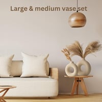 RyddeligHome Fehér Mini Kerámia Váza Donut Alakú Boho Dekoráció Asztalra Pampásfűhöz 2