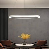 YYUTLUO Modern LED Csillár - 80 cm Fehér Kör Alakú Függőlámpa, 35W, Távirányítható, Fényerőszabályozható, Nappali és Hálószoba Világítás 9