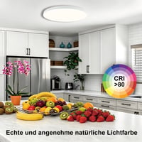 EACLL LED stropna svjetiljka okrugla Ø30 cm 24W 2700 lumena s neutralnom bijelom svjetlošću 8