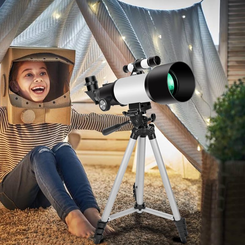 EACONN 70mm refraktor teleszkóp 400mm fókusztávolság AZ állvánnyal kezdőknek