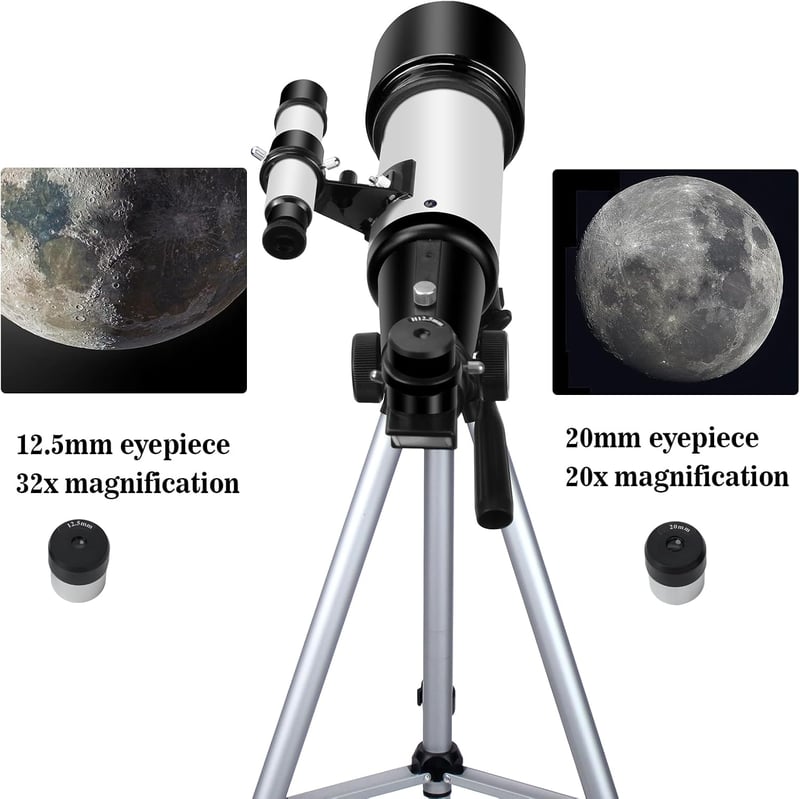EACONN 70mm refraktor teleszkóp 400mm fókusztávolság AZ állvánnyal kezdőknek
