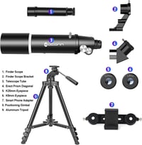 EACONN 80mm Csillagászati Teleszkóp 600mm Hordozható Utazó Távcső Tripod Telefonadapterrel 6