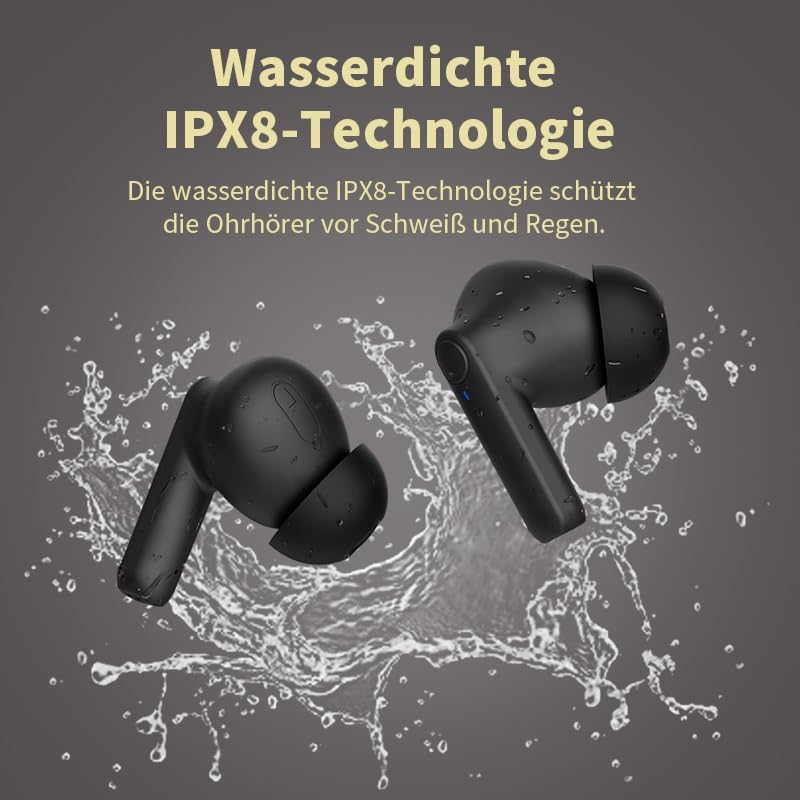 TATUNER Bluetooth 5.3 Fülhallgató - 36 Órás Üzemidő, IPX8 Vízálló, Zajszűrő