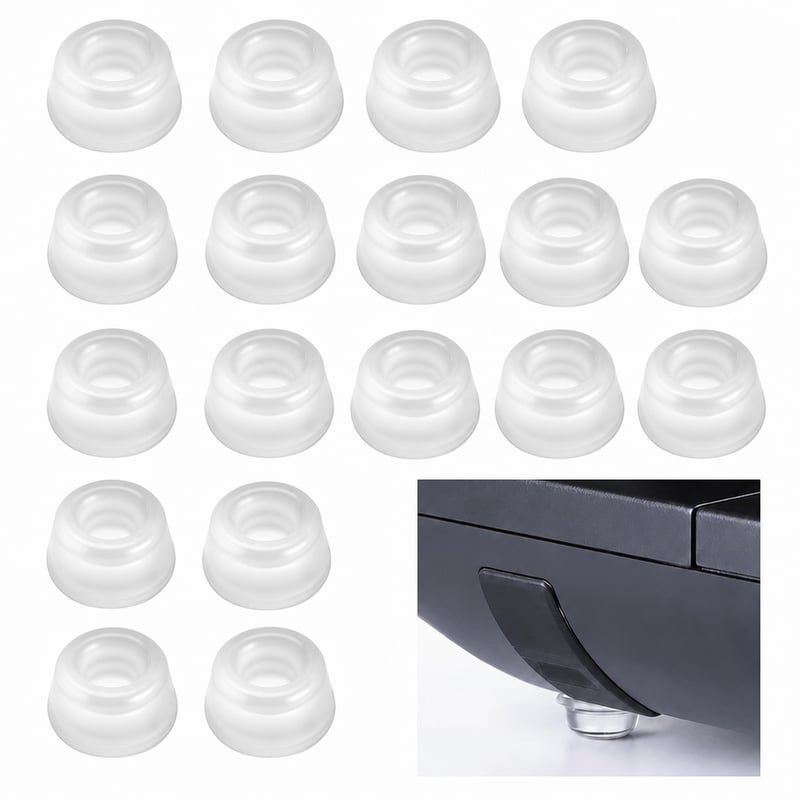 PIANKEKE Picioare autoadezive din silicon transparent pentru mobilă și dulapuri, 22 mm, set de 19 bucăți