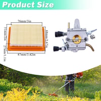 Adefol Karburátor Készlet Stihl FS120 FS200 FS020 FS202 FS300 FS350 Modellekhez - Tömítés, Légszűrő, Üzemanyagcső, Benzinszűrő, Gyújtógyerty 3