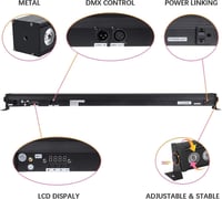 UKing RGB LED Falmosó Fénysáv 24x3W - Távirányítós DMX Diszkó Fényeffekt Szett, Zenére Villogó Színes Parti Világítás DJ Rendezvényekhez - 2 7