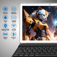 KADYBE 2024 legújabb 5G Android 12 tablet, 10" FHD, 128GB, billentyűzettel, ezüst 2