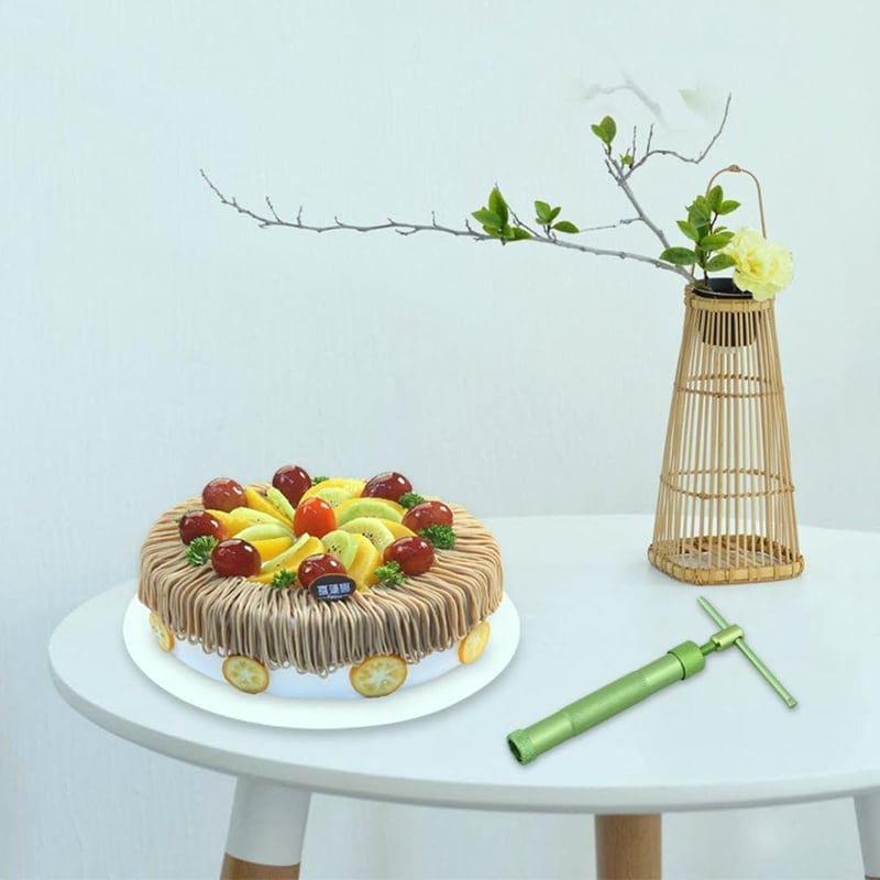 Vicloon Fondant Prés - Rozsdamentes Acél Sütemény Díszítő Eszköz 20 Formával - Zöld Marcipán Extruder Kézműves Agyaghoz és Cukrászathoz