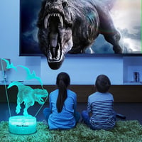 Nice Dream Dinoszaurusz 3D Éjjeli Lámpa - 16 Színű LED Világítás Távirányítóval, Gyerekszoba Dekoráció, Hordozható, Tökéletes Ajándék Fiúkna 4