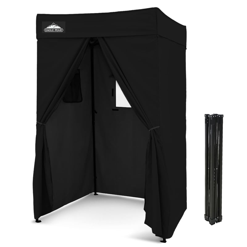 Eagle Peak Flex Ultra Compact összecsukható sátor kabina 120x120 cm, napvédelem, öltözőkabin, hordozható, fekete