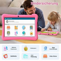 Tabletă pentru copii EagleSoar 10 inchi Android 13 - 3GB RAM 32GB Stocare, Control Parental, 6000 mAh, GPS, Cameră Duală, Husă de protecție, pentru copii de 3-12 ani, Roz 4